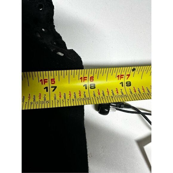 NWT Bohemian Anne Klein Black Women’s Top Eyelet Trim Size S Ruffle Sleeve - Picture 7 of 10